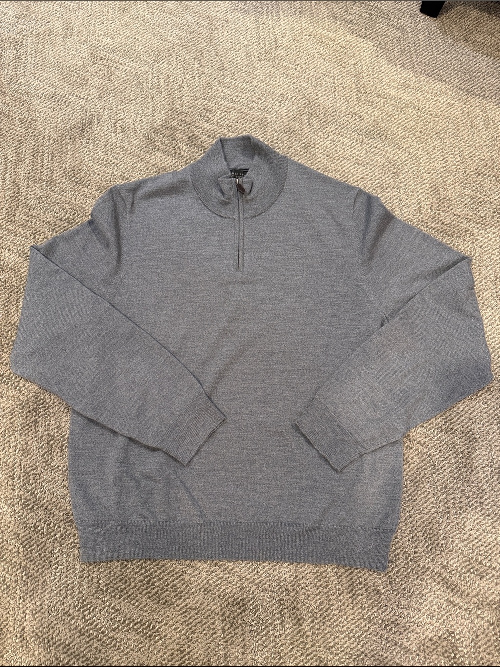 Men's 1/4-Zip Sweater - Gray size XL